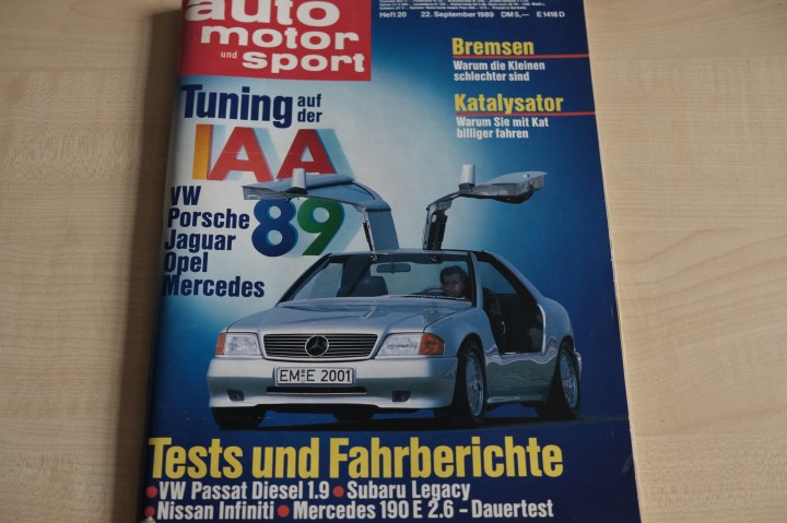 Deckblatt Auto Motor und Sport (20/1989)